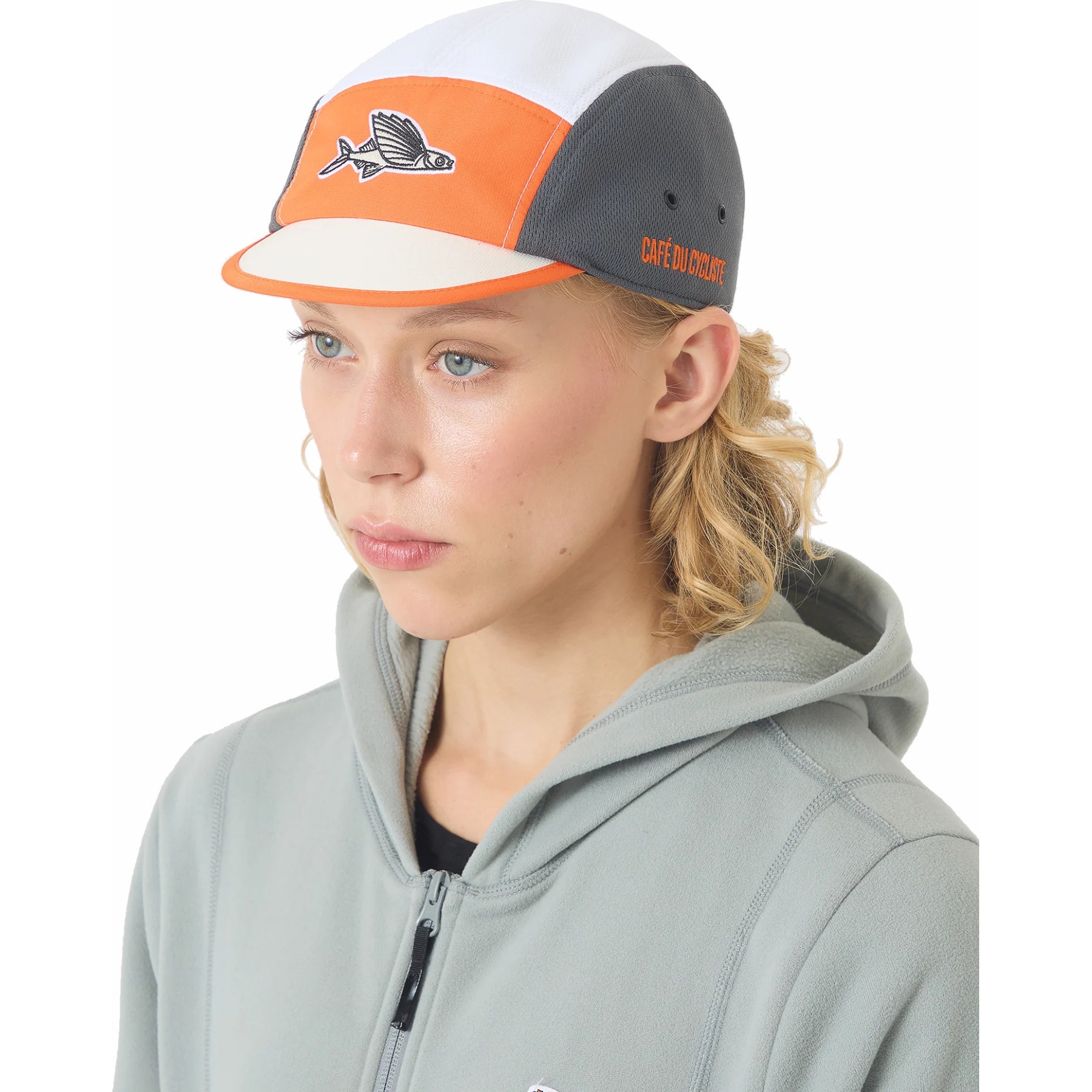 Casquette Cycliste Wolber Acrylique Orange 70'S Vintage Vélo Cap Retro