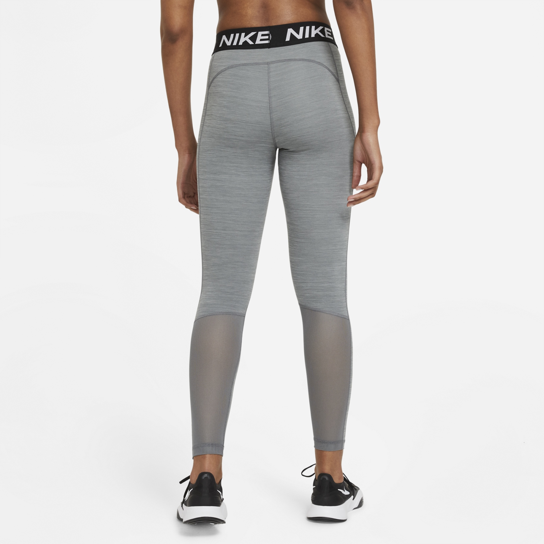 Nike Mid-Rise Mallas Mujer - Pro - smoke grey/heather/black/white CZ9779-084