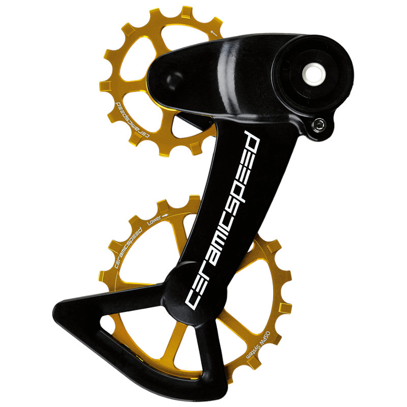Picture of CeramicSpeed OSPW X Derailleur Pulley System - for SRAM Eagle AXS | 14/18 Teeth | Coated Bearings - gold