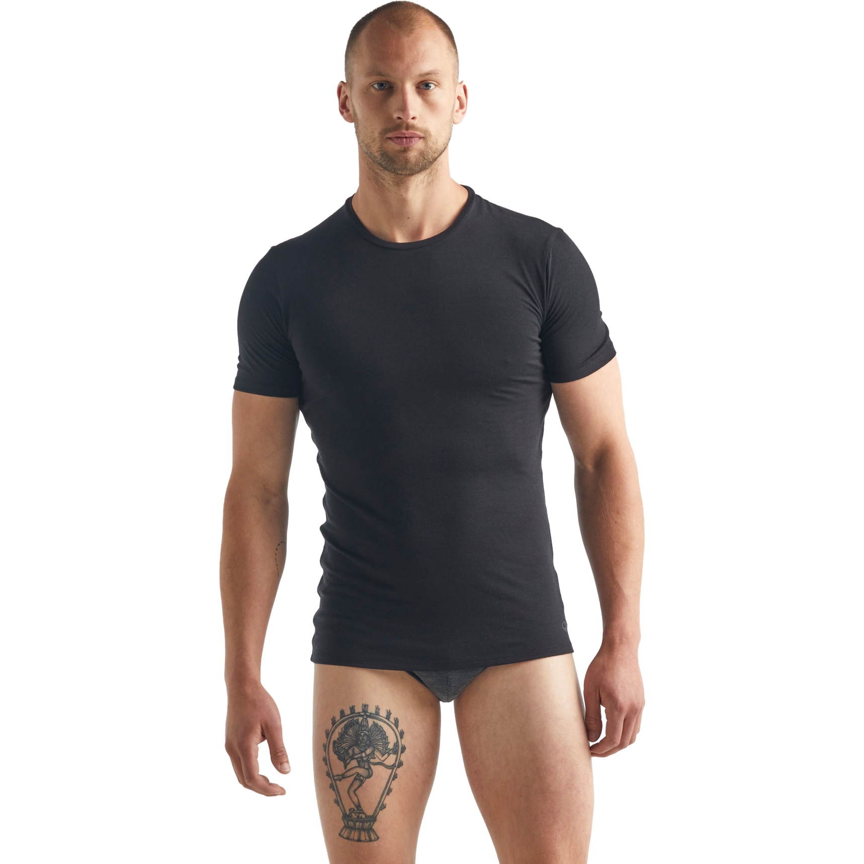 Image of Icebreaker Merino Anatomica Short Sleeve Crewe T-Shirt Men - Black/Monsoon