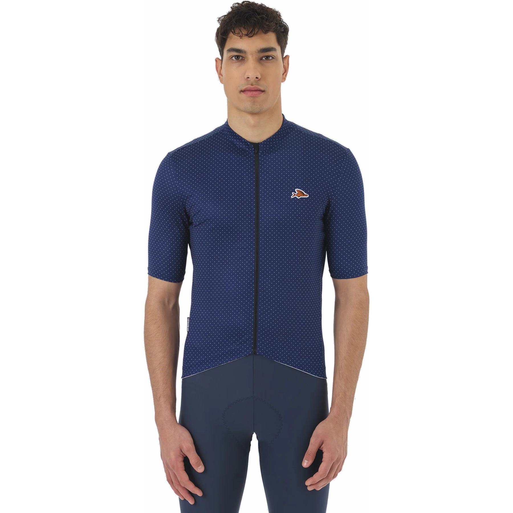 Мужская майка Café du Cycliste Fleurette с коротким рукавом - темно-синий