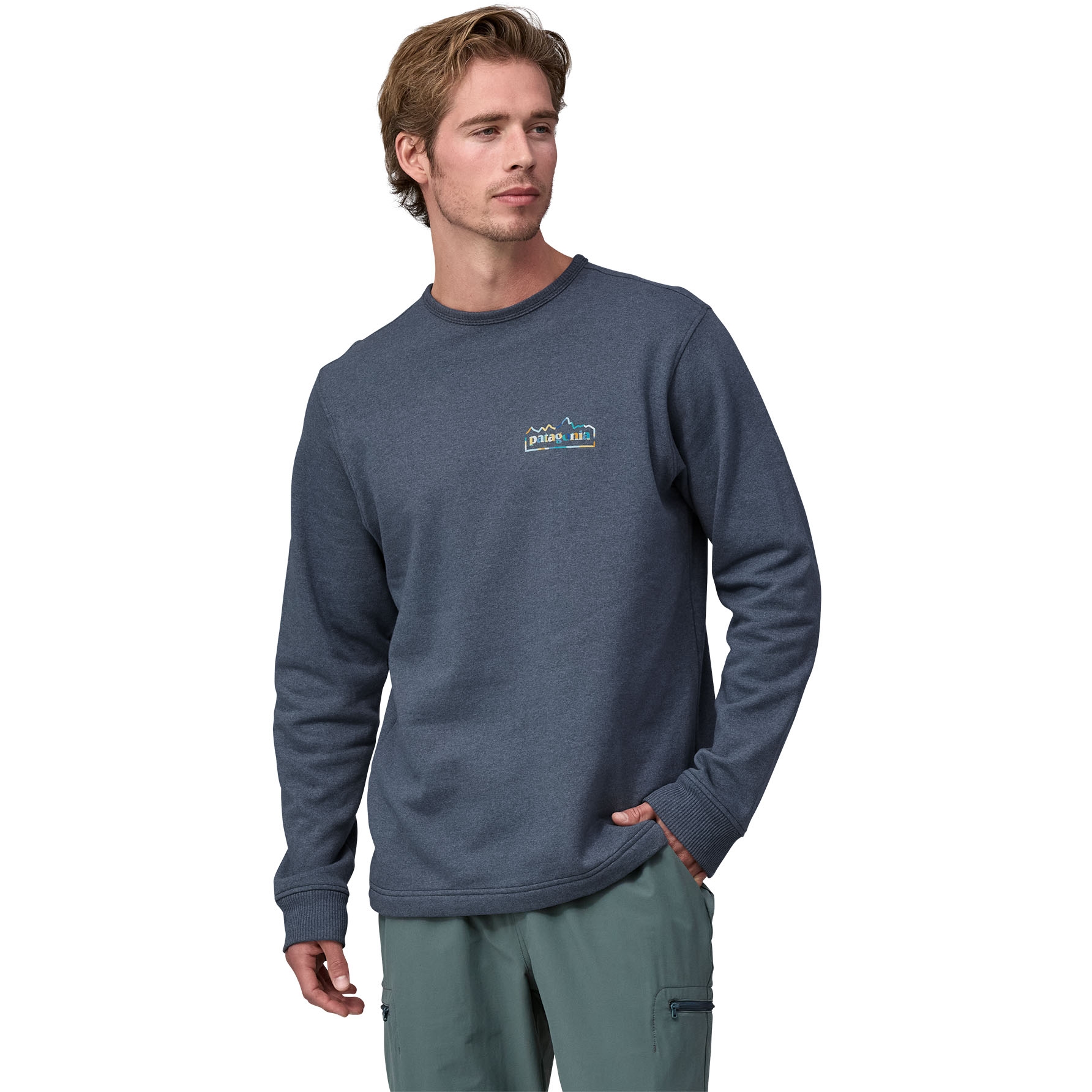 Photo produit de Patagonia Sweatshirt Col Rond Homme - Unity Fitz Wildrise Lightweight - New Navy