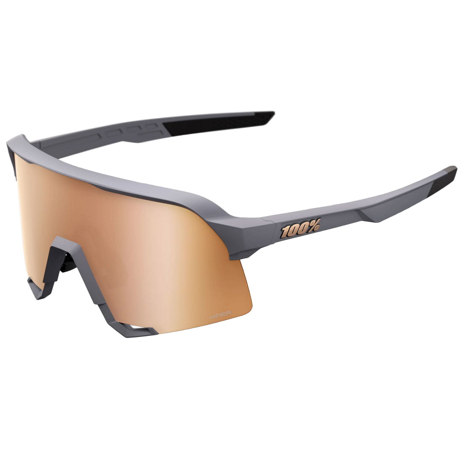 Foto van 100% S3 Bril - HiPER Mirror Lens - Soft Tact Grey / HiPER Copper Mirror + Clear