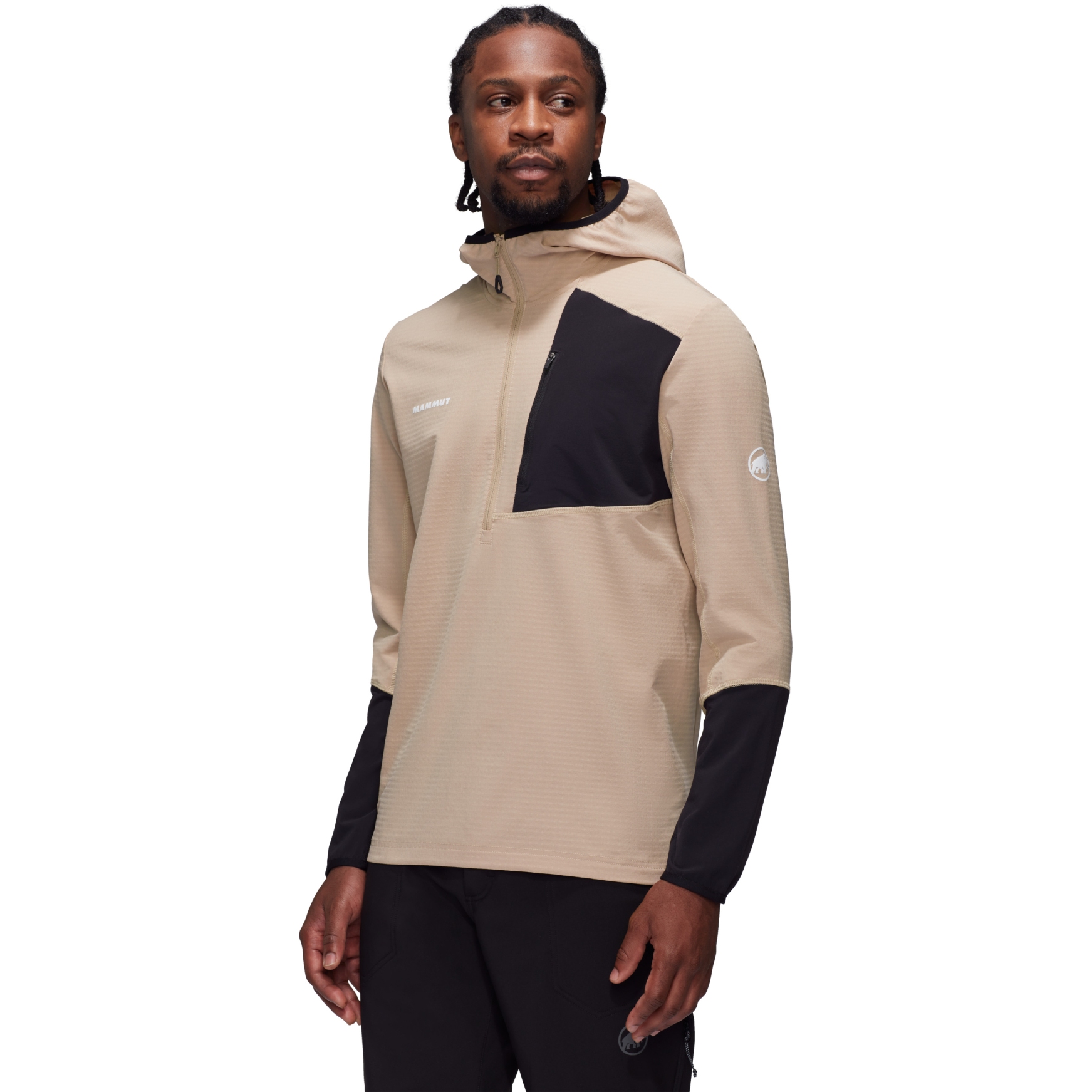 Image of Mammut Madris Light Half Zip Midlayer Hoody Men - savannah-black