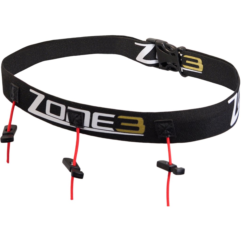 Immagine prodotto da Zone3 Ultimate Race Number Belt with Energy Gel Storage - black/white/gold