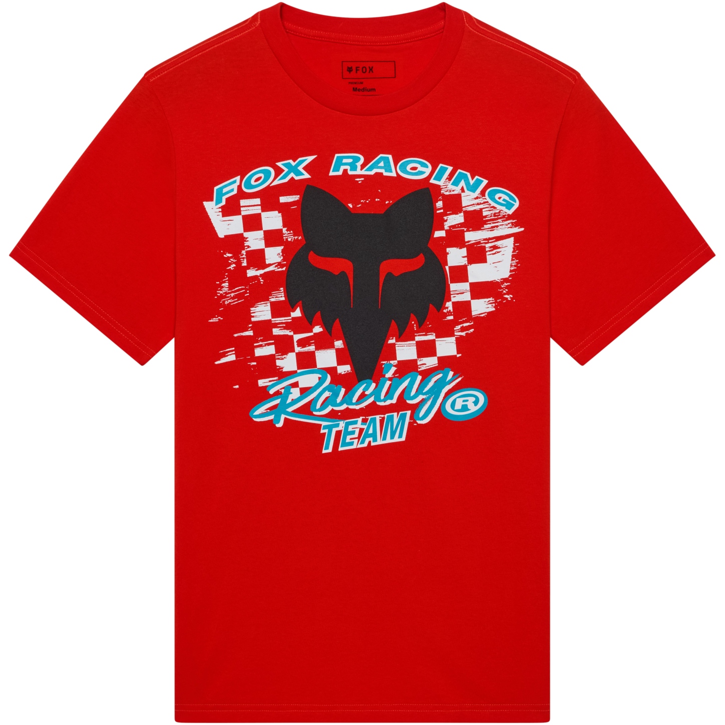 T-shirt Fox Homme Rouge - Logo Court - Taille L Coton Casual