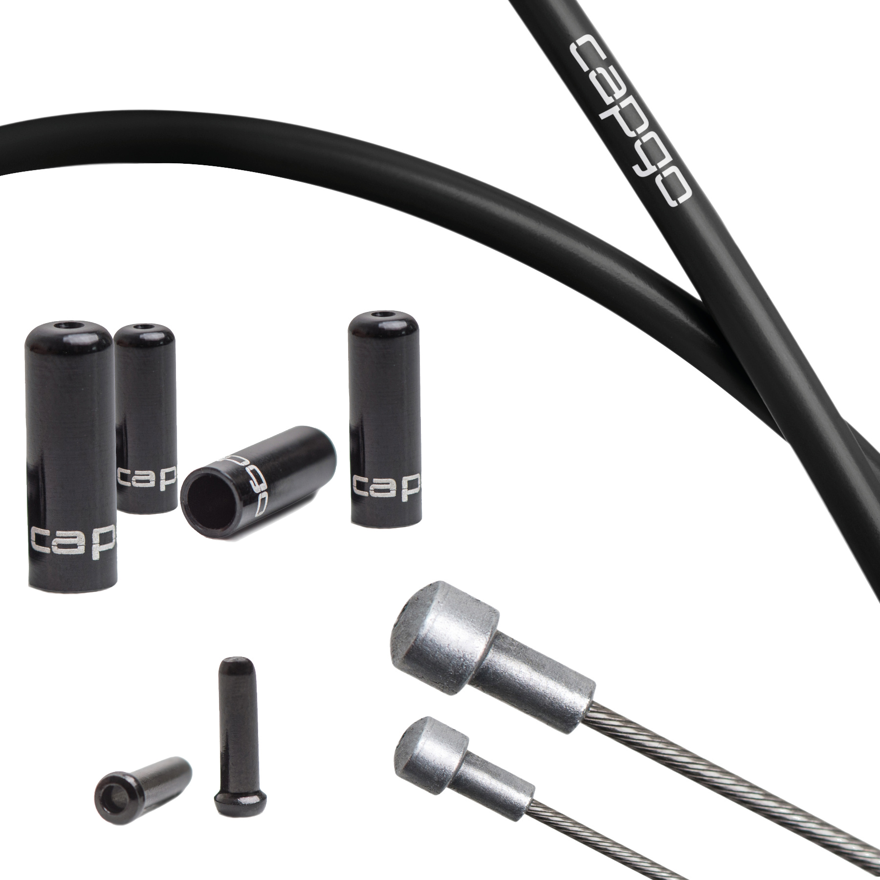 Productfoto van capgo Blue Line Brake Cable Set - Stainless Steel - PTFE - Campagnolo - black