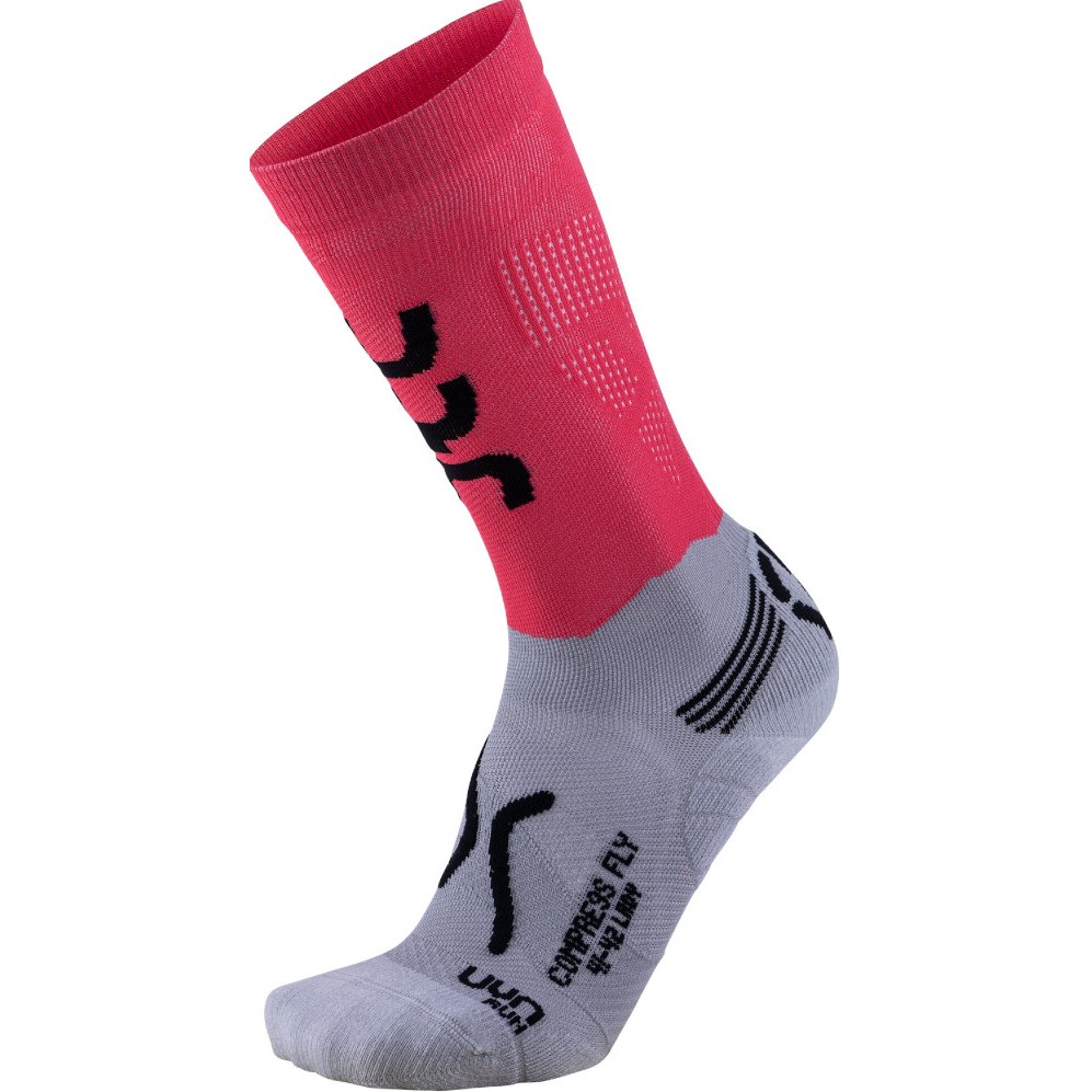 Picture of UYN Running Compression Fly Socks Women - Anthracite/Coral Fluo