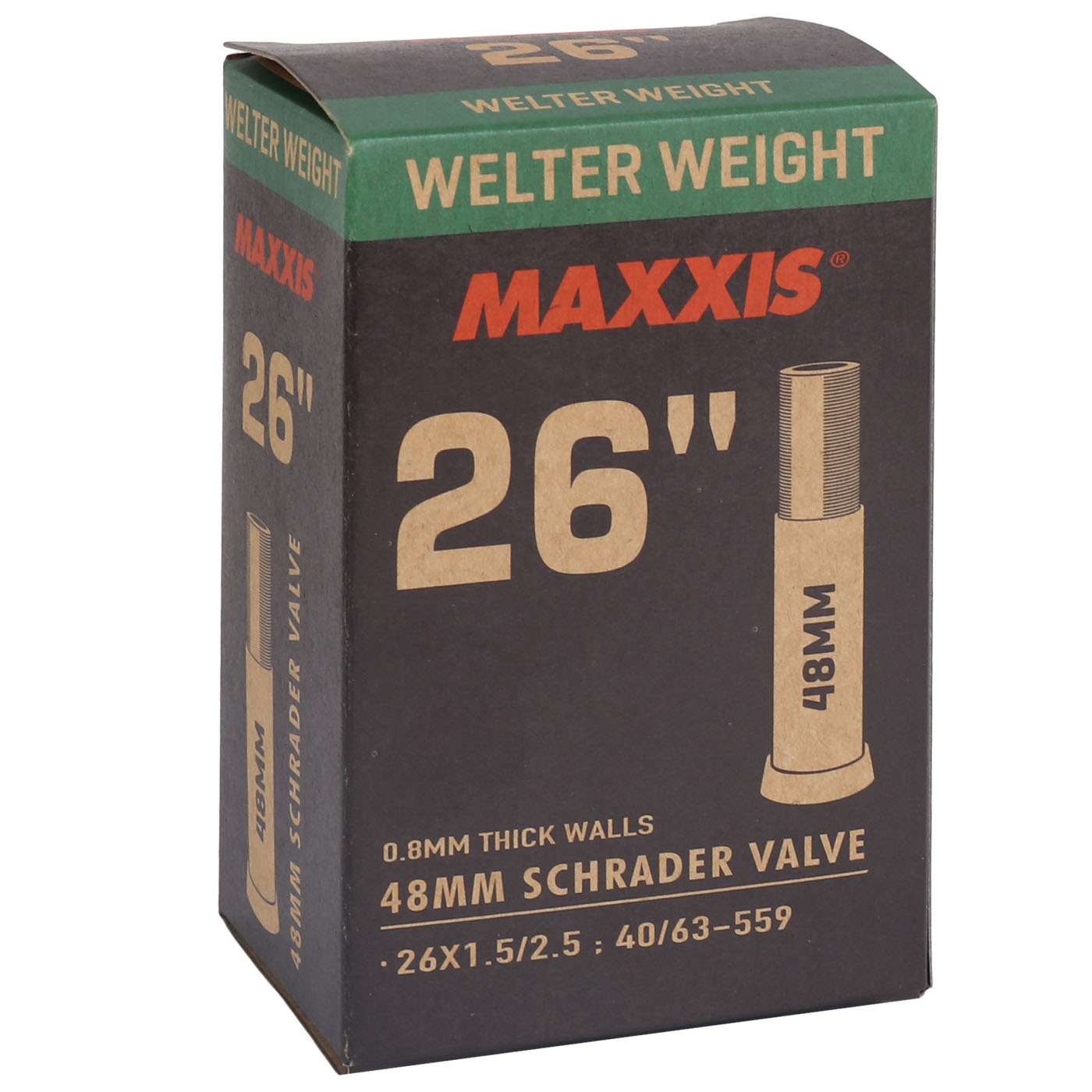 Image of Maxxis WelterWeight MTB Tube - 26x1.50/2.50" - AV 48mm
