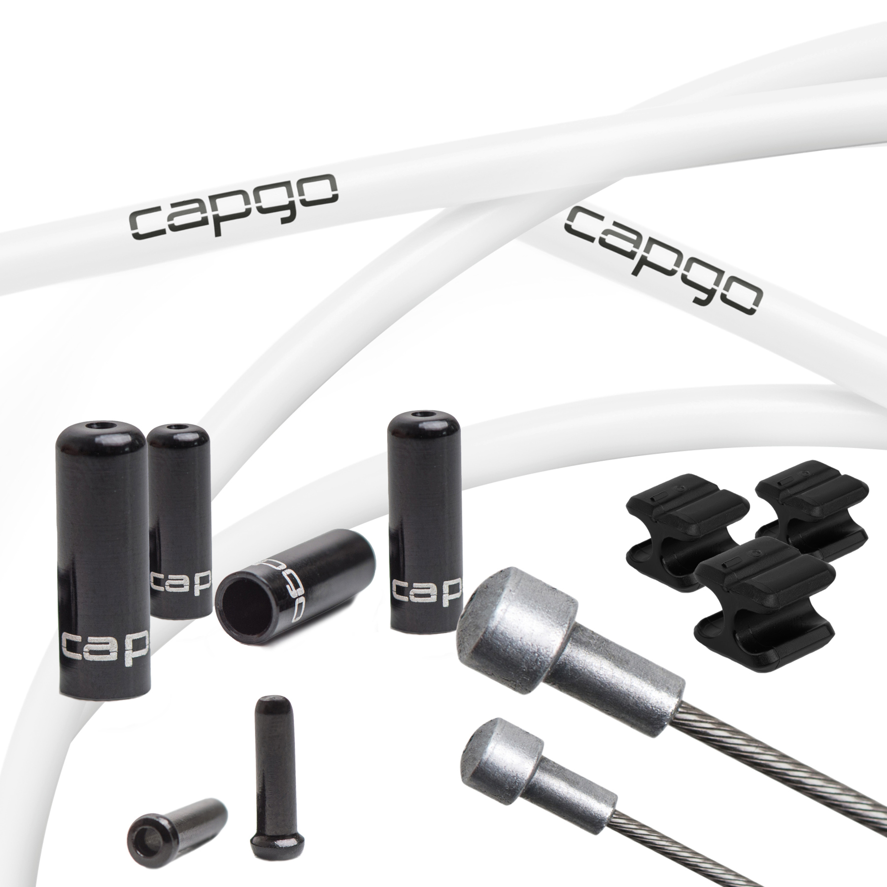 Foto de capgo Kit de Cable de Freno - Orange Line | Kevlar/PTFE - Road (Campagnolo) | blanco