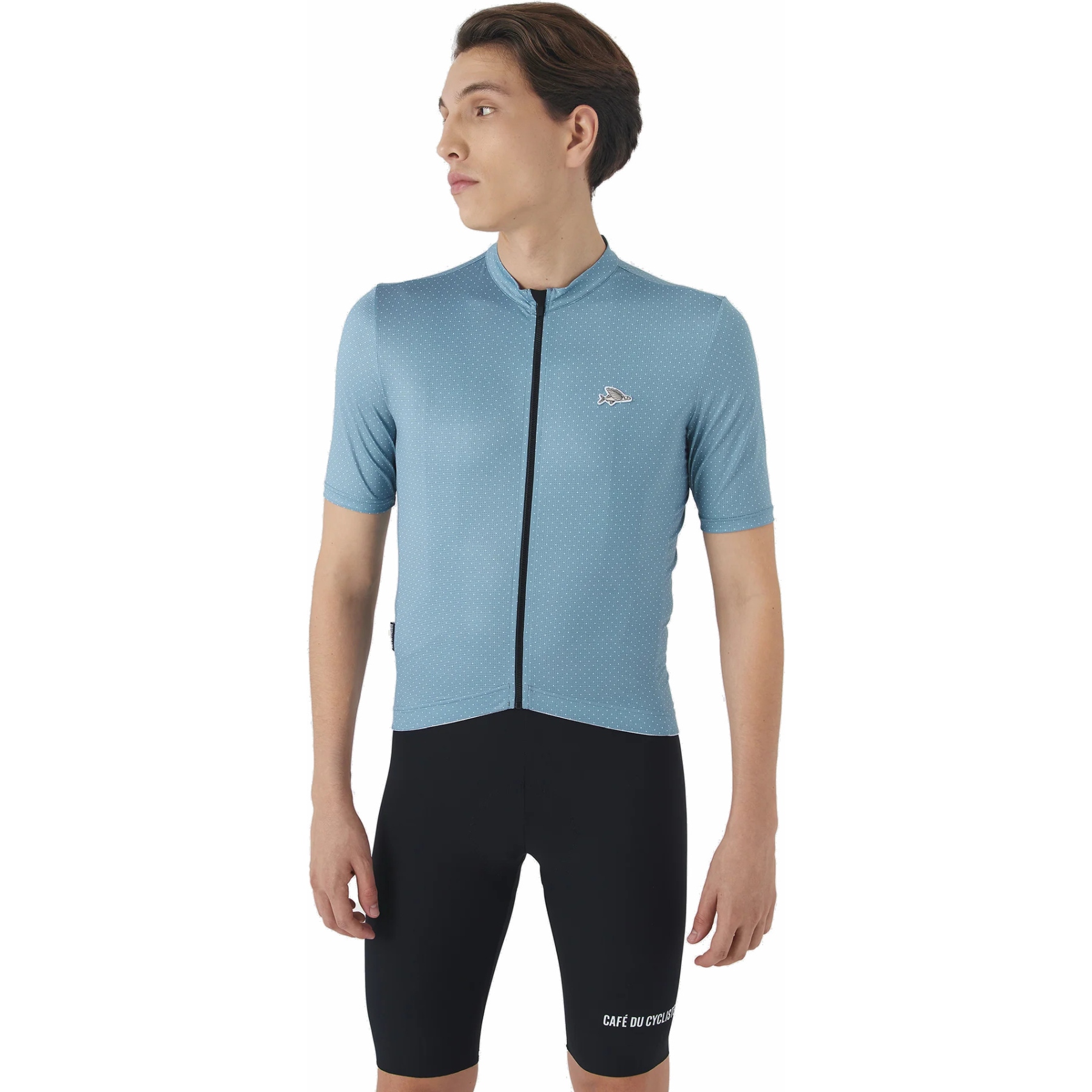 Мужская майка Café du Cycliste Fleurette с коротким рукавом - deep water