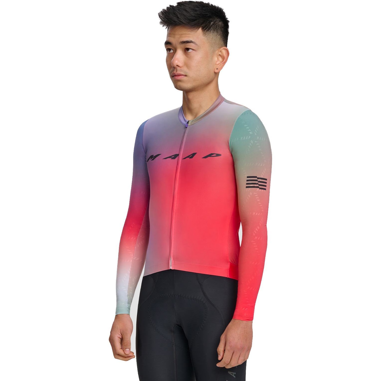 Picture of MAAP Blurred Out Pro Hex Long Sleeve Jersey 2.0 - red mix