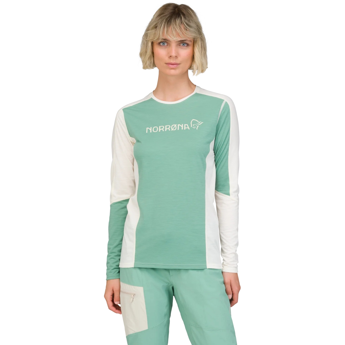 Picture of Norrona falketind equaliser merino round Neck Shirt Women - Malachite Green