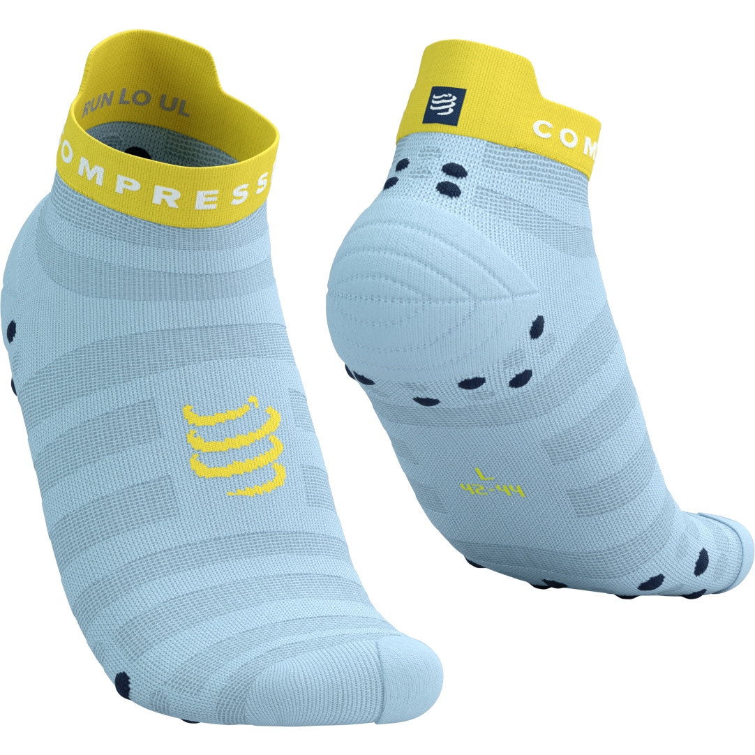 Picture of Compressport Pro Racing Compression Socks v4.0 Ultralight Run Low - cashmere blue/maize