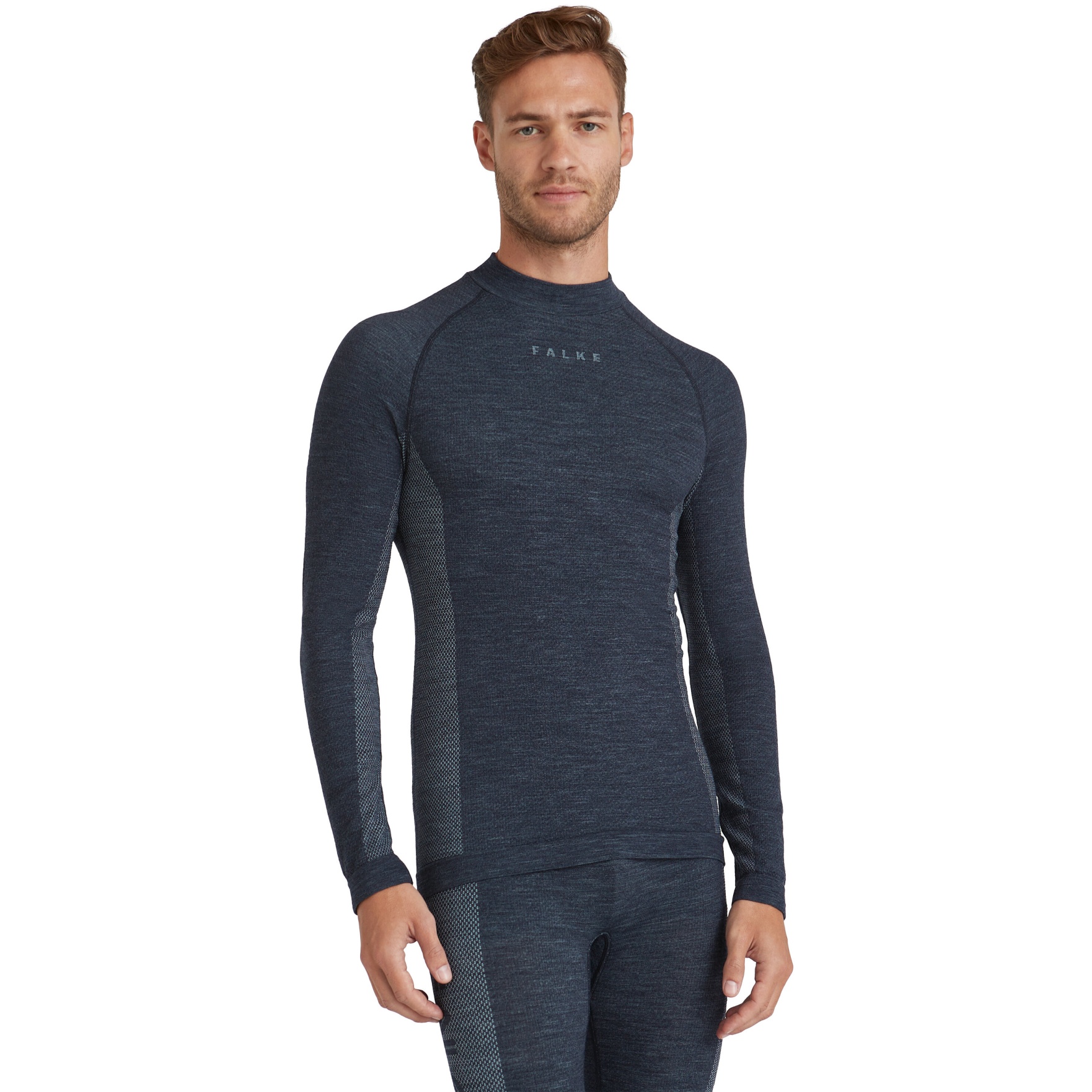 Picture of Falke Wool-Tech Trend Longsleeve Shirt - space blue 6116