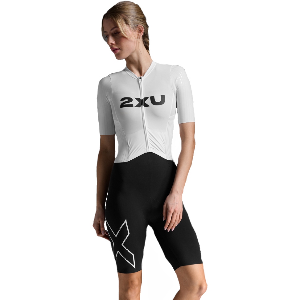 Productfoto van 2XU Light Speed React Sleeved Trisuit Dames - zwart/wit