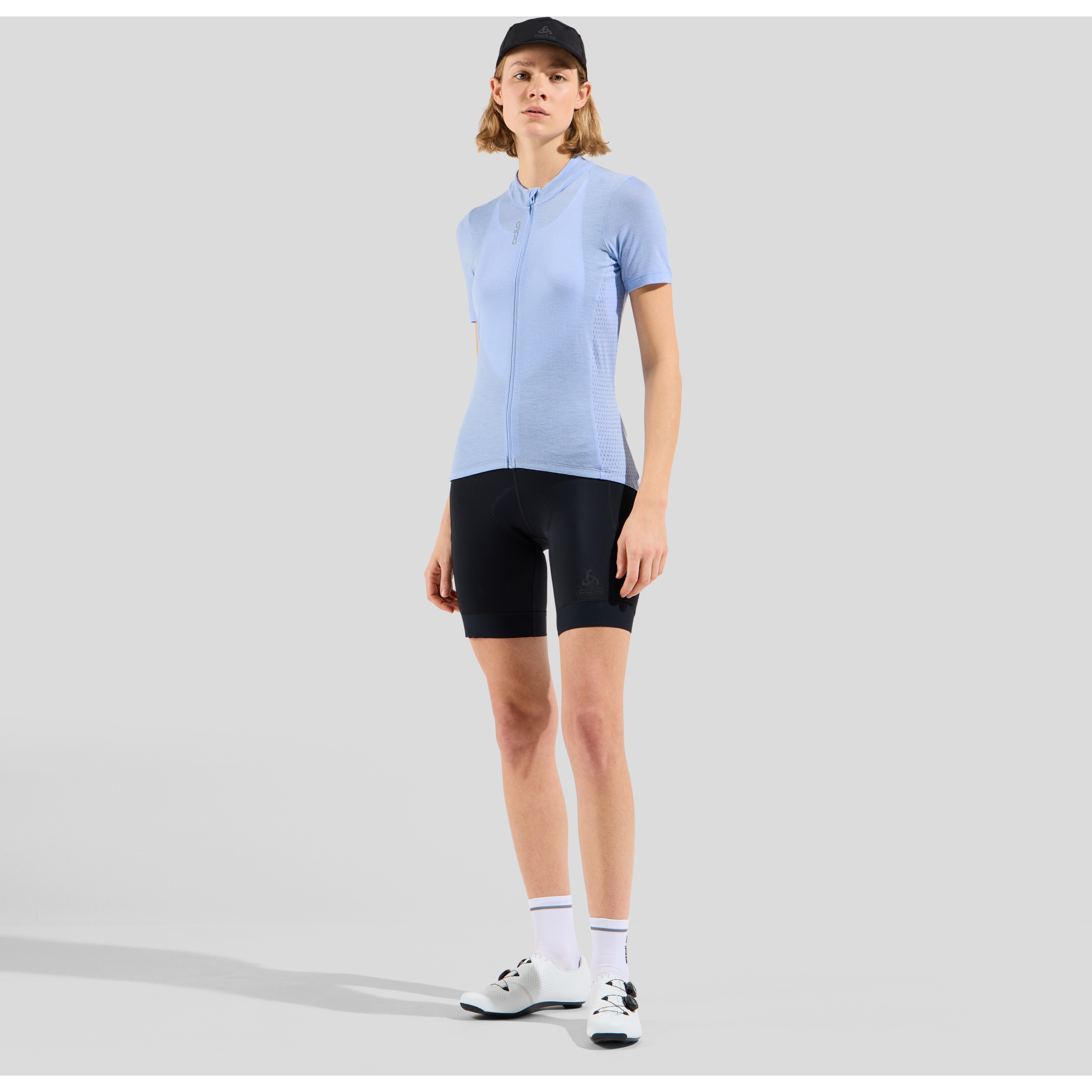 Odlo Zeroweight Performance Wool 125 Cycling Jersey Women blue heron melange