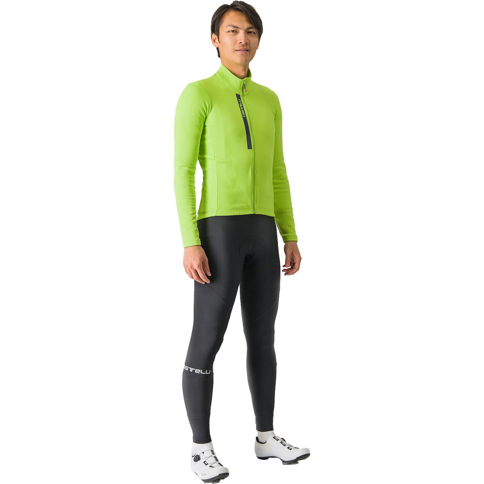 Castelli Entrata Thermal Jersey Men electric lime dark grey 383 BIKE24