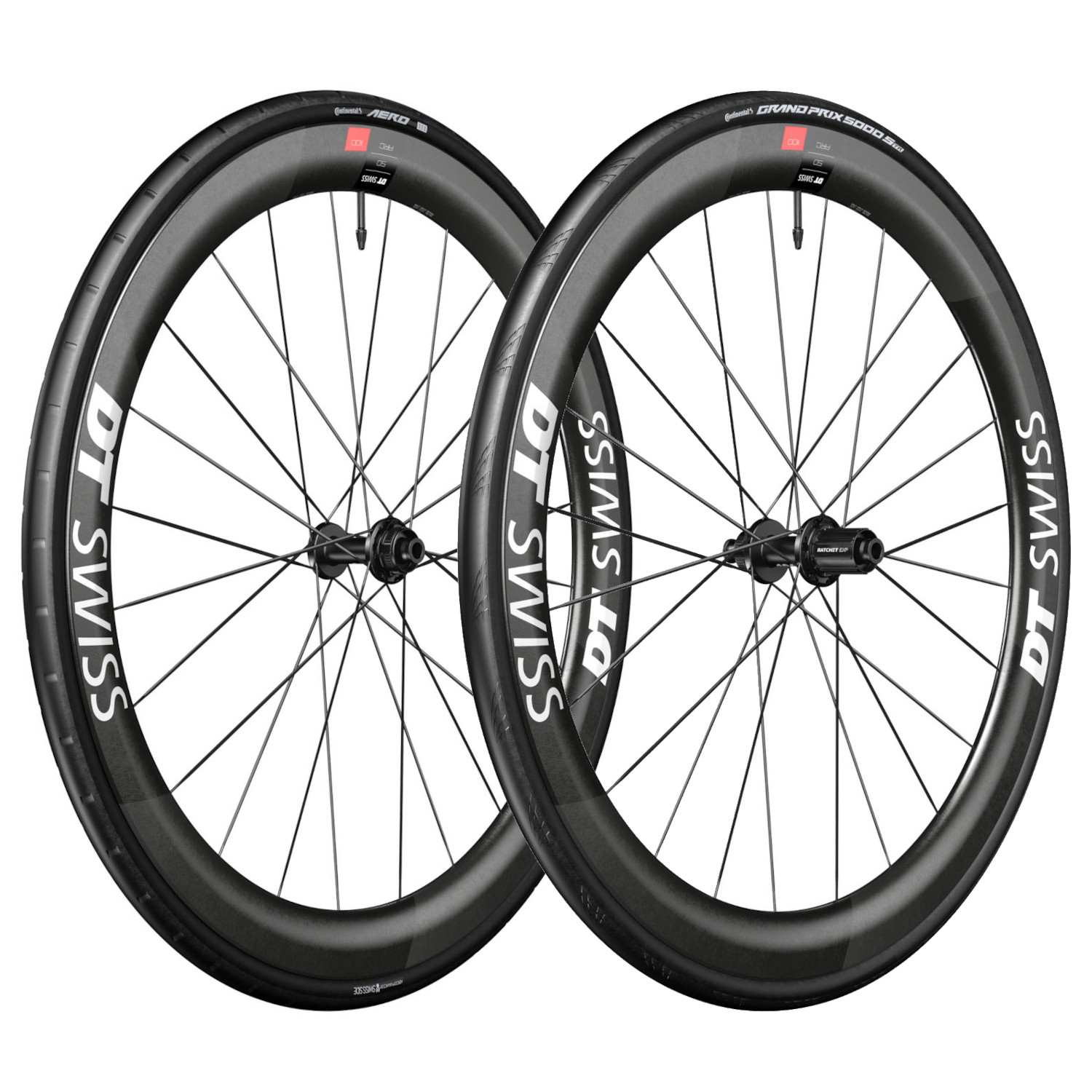 Immagine prodotto da DT Swiss | Continental Sistema a Ruota WTS - Set ARC 1100 DICUT 50 + Copertone Pieghevole Aero 111 / GP 5000 S - 28&quot; | 12x100/12x142mm - HG-L / XDR - Sponsor Edition