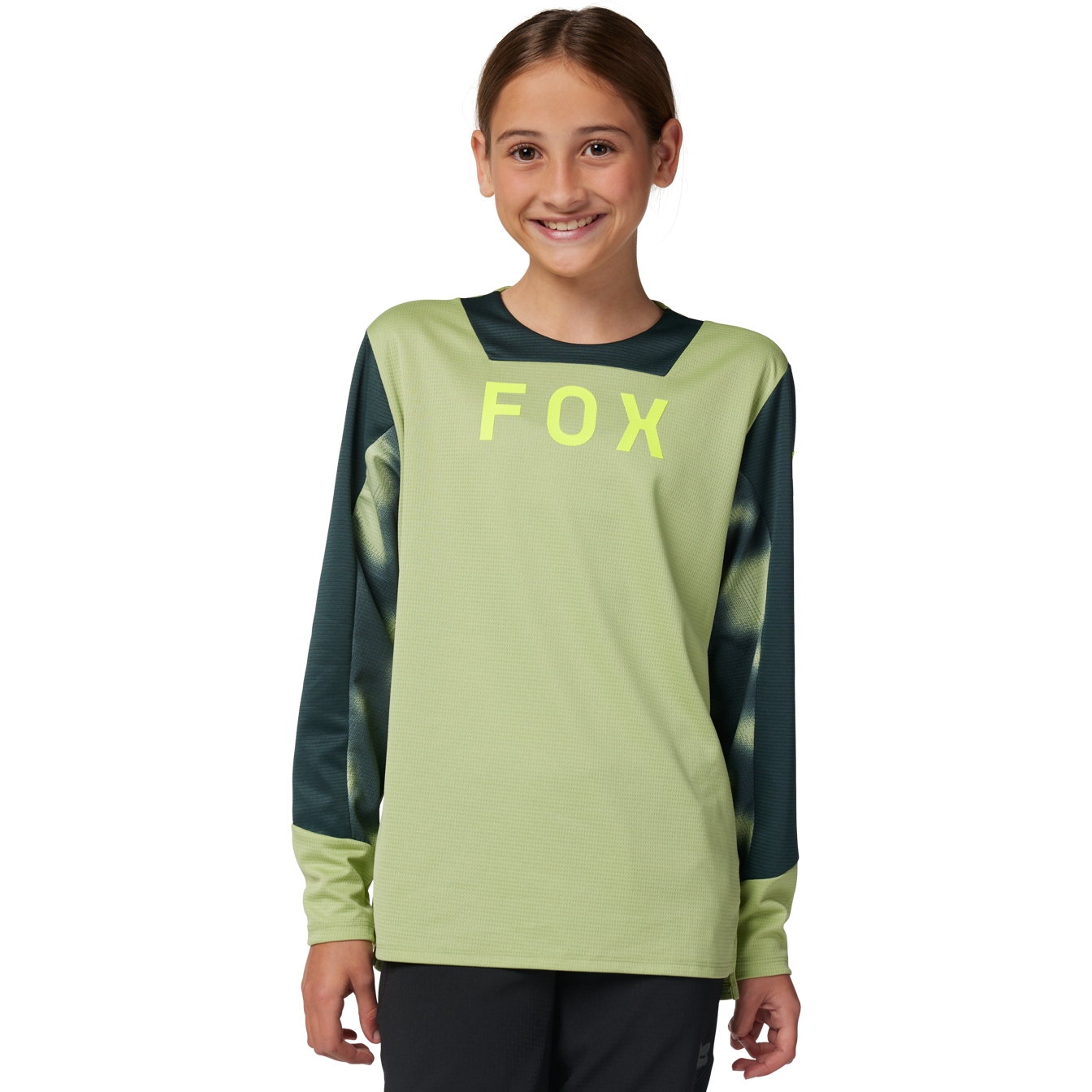 Image of FOX Defend MTB Long Sleeve Jersey Youth - Taunt - pale green