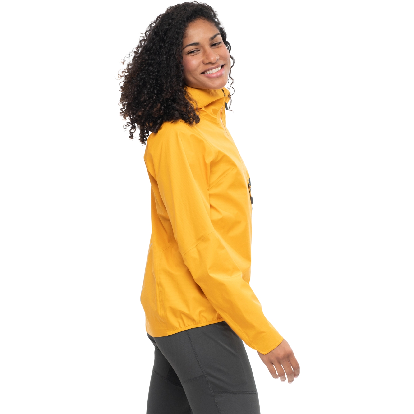 Dark yellow rain jacket on sale