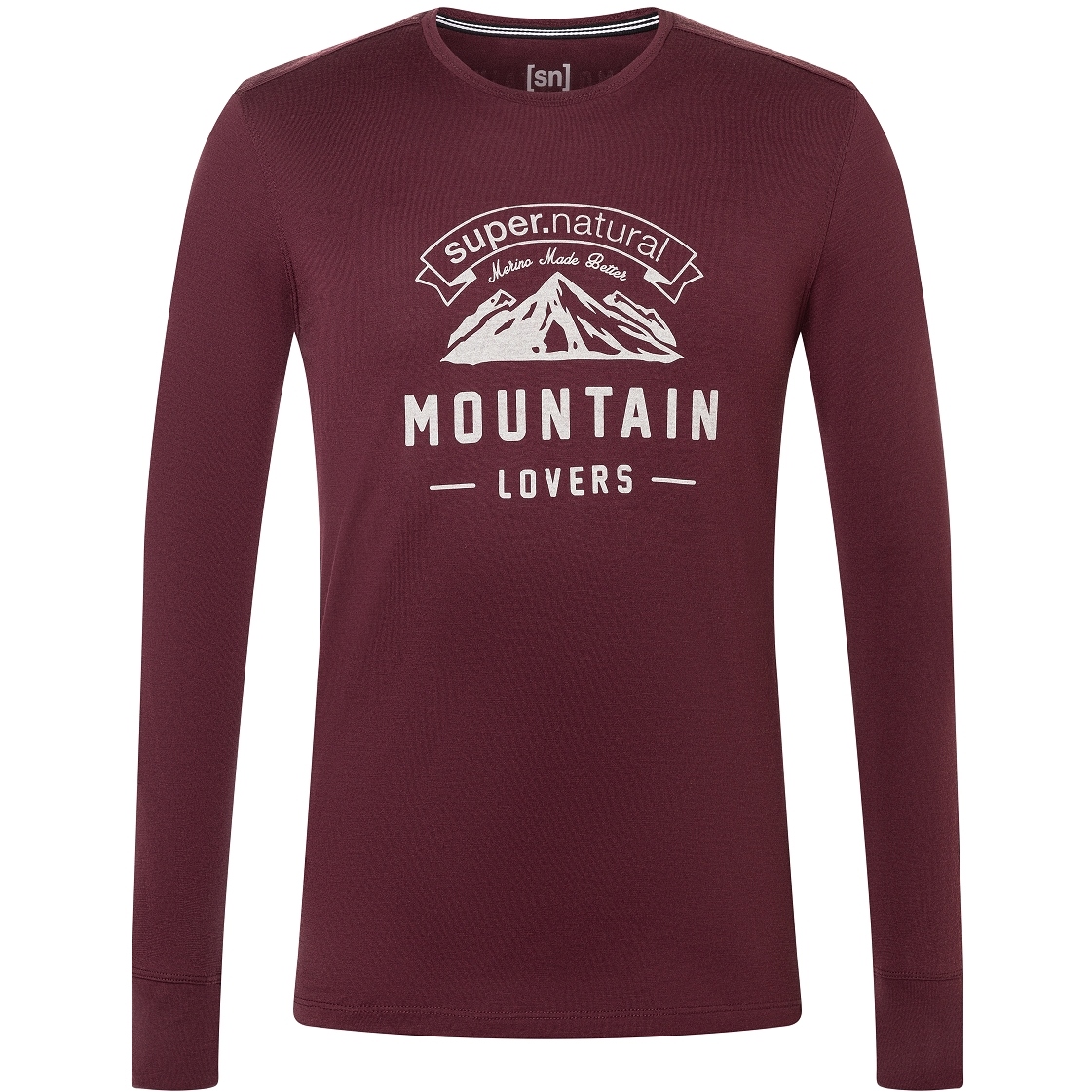 Produktbild von SUPER.NATURAL Mountain Lovers Langarmshirt Herren - Wine Tasting/Feather Grey