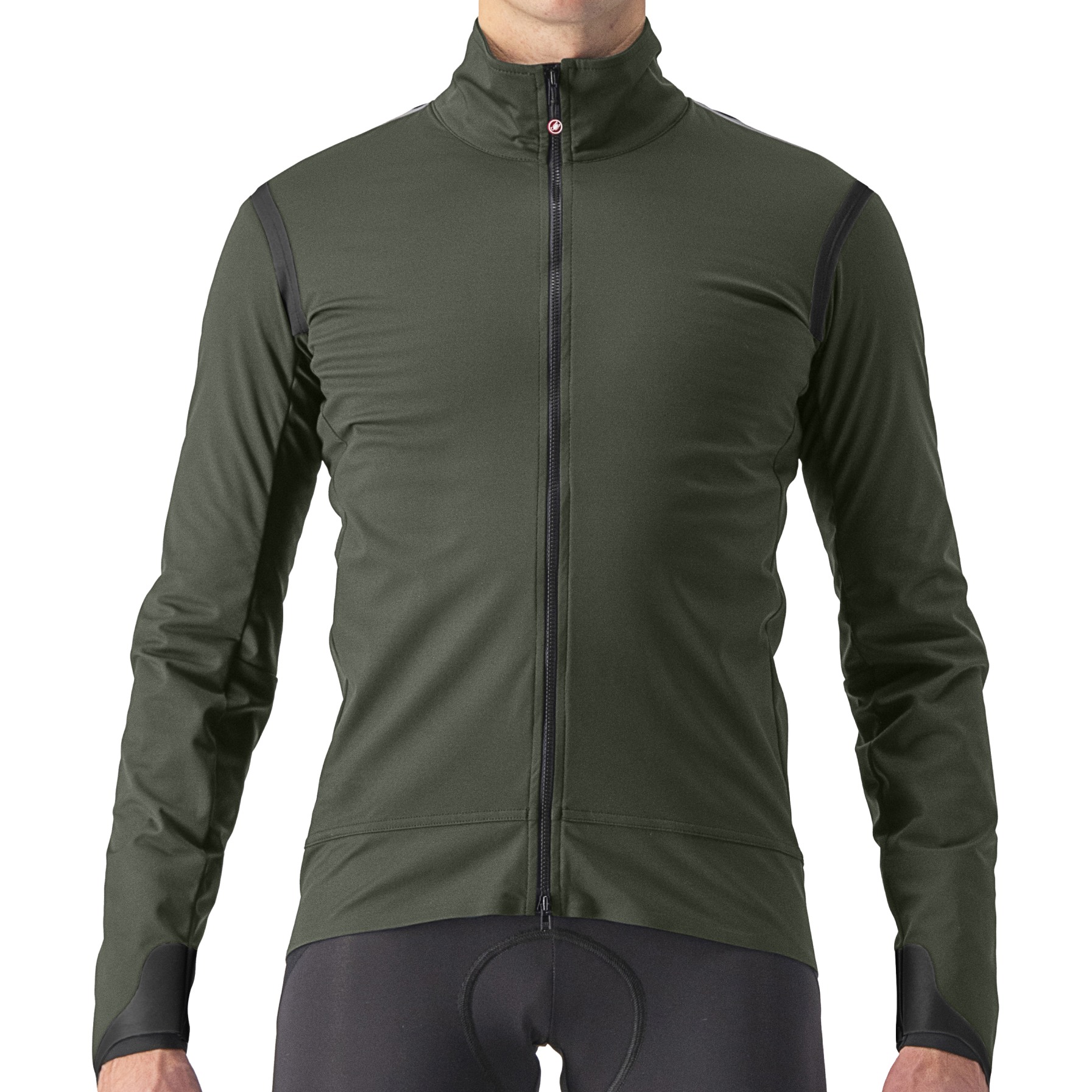 Picture of Castelli Alpha Ultimate Insulated Jacket Men - military green/black-electric lime 075