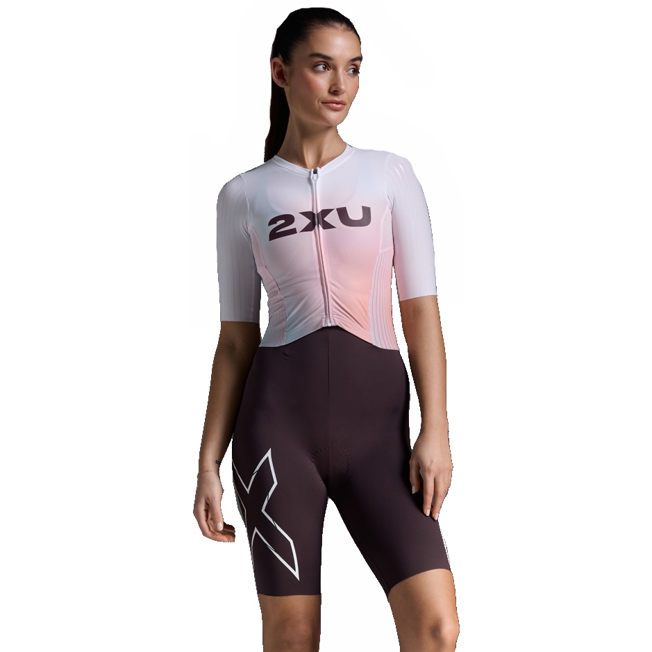 Photo produit de 2XU Trisuit Femme - Light Speed React Sleeved - white/port
