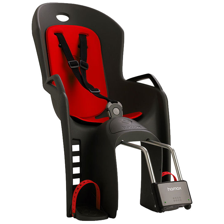 Produktbild von Hamax Amiga Kindersitz mit Rahmenhalterung - grau/rot