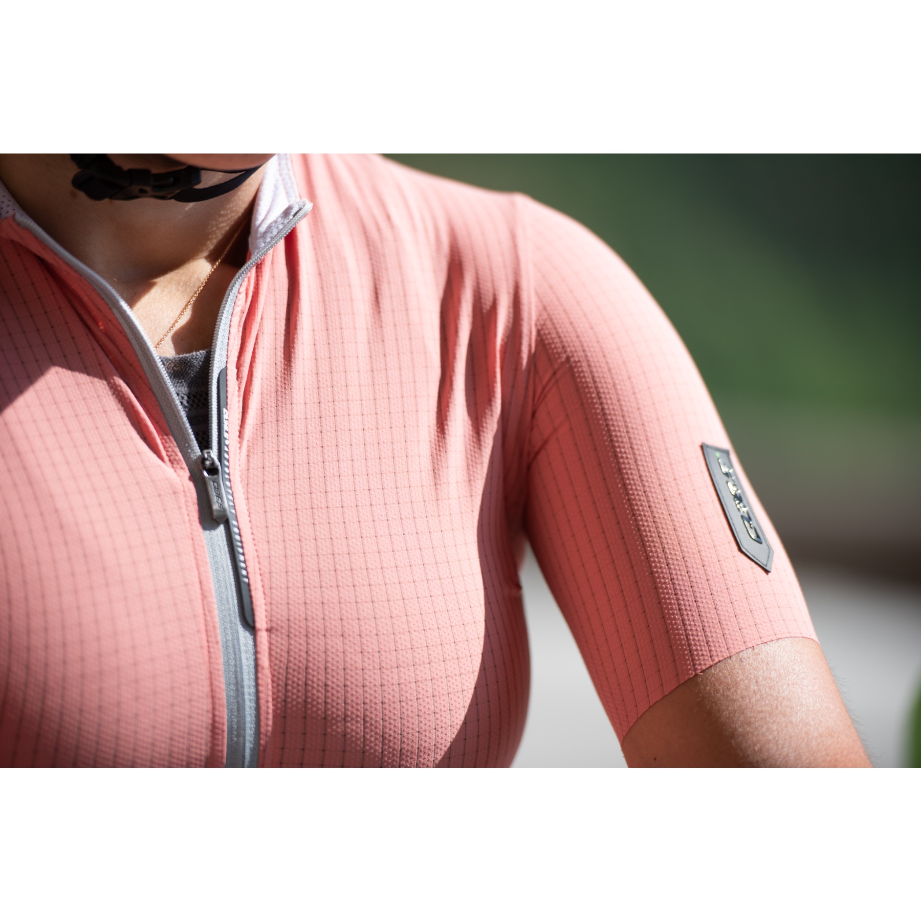 Maillot ciclismo hombre manga corta L1 Pinstripe X oliva • Q36.5