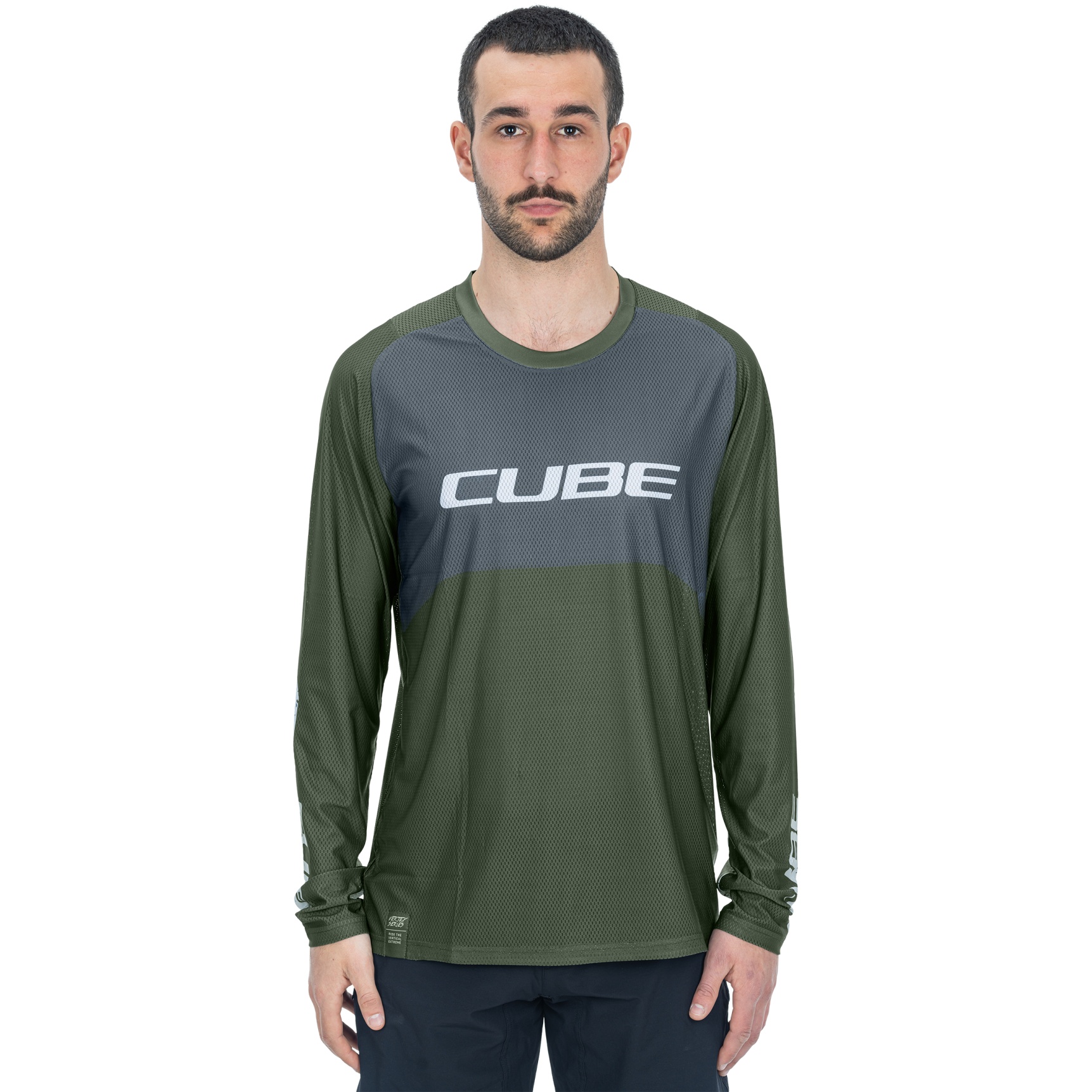 Picture of CUBE VERTEX TM Round Neck Jersey Long Sleeve Men - olive&#039;n&#039;grey