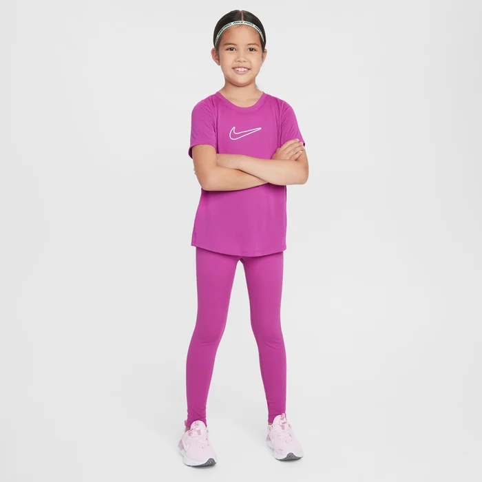 Nike One Fitted Dri FIT Kurzarmshirt Kinder hot fuchsia white FZ5600 518