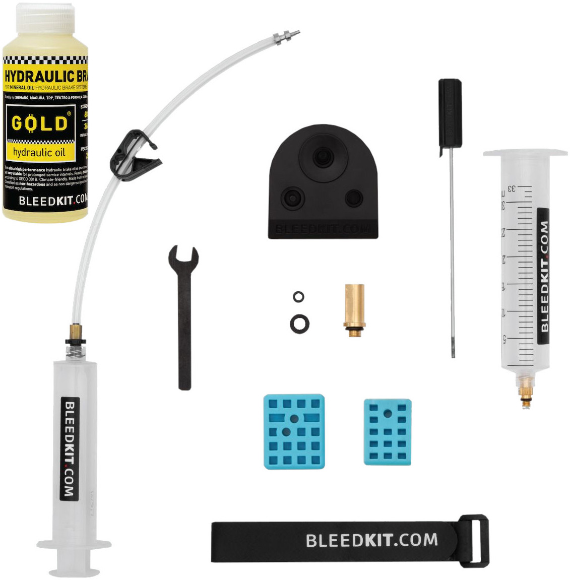 Picture of BLEEDKIT.COM Premium Road Gold Edition Bleeding Kit including Gold Oil for hydraulic Shimano Road Bike Brakes
