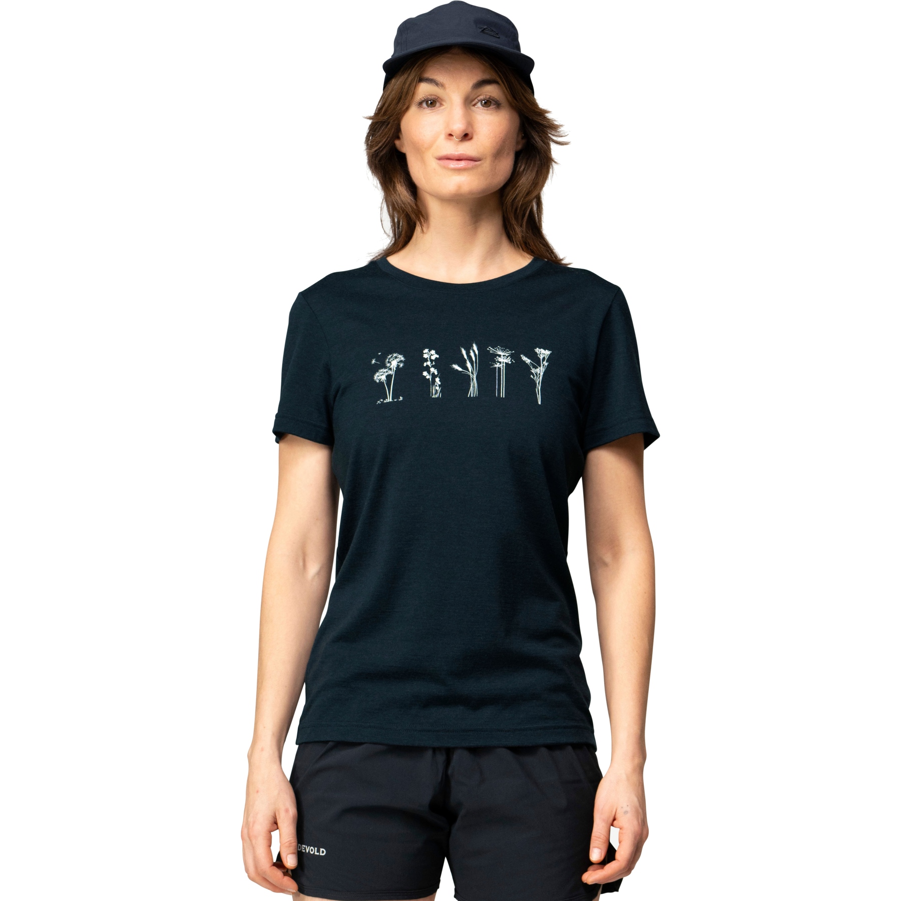 Produktbild von Devold Classic Flowers T-Shirt Damen - 284A Ink