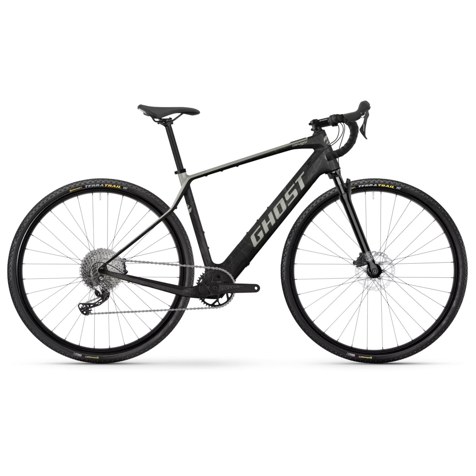 Электровелосипед Ghost PATH ASKET ADVANCED - Carbon Gravel E-Bike - 2025 - uni carbon / жемчужно-теплый серый - глянцевый
