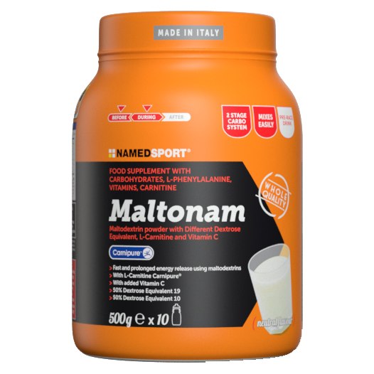 Produktbild von NAMEDSPORT Maltonam - Kohlenhydrat-Getränkepulver mit Carnitin - 500g