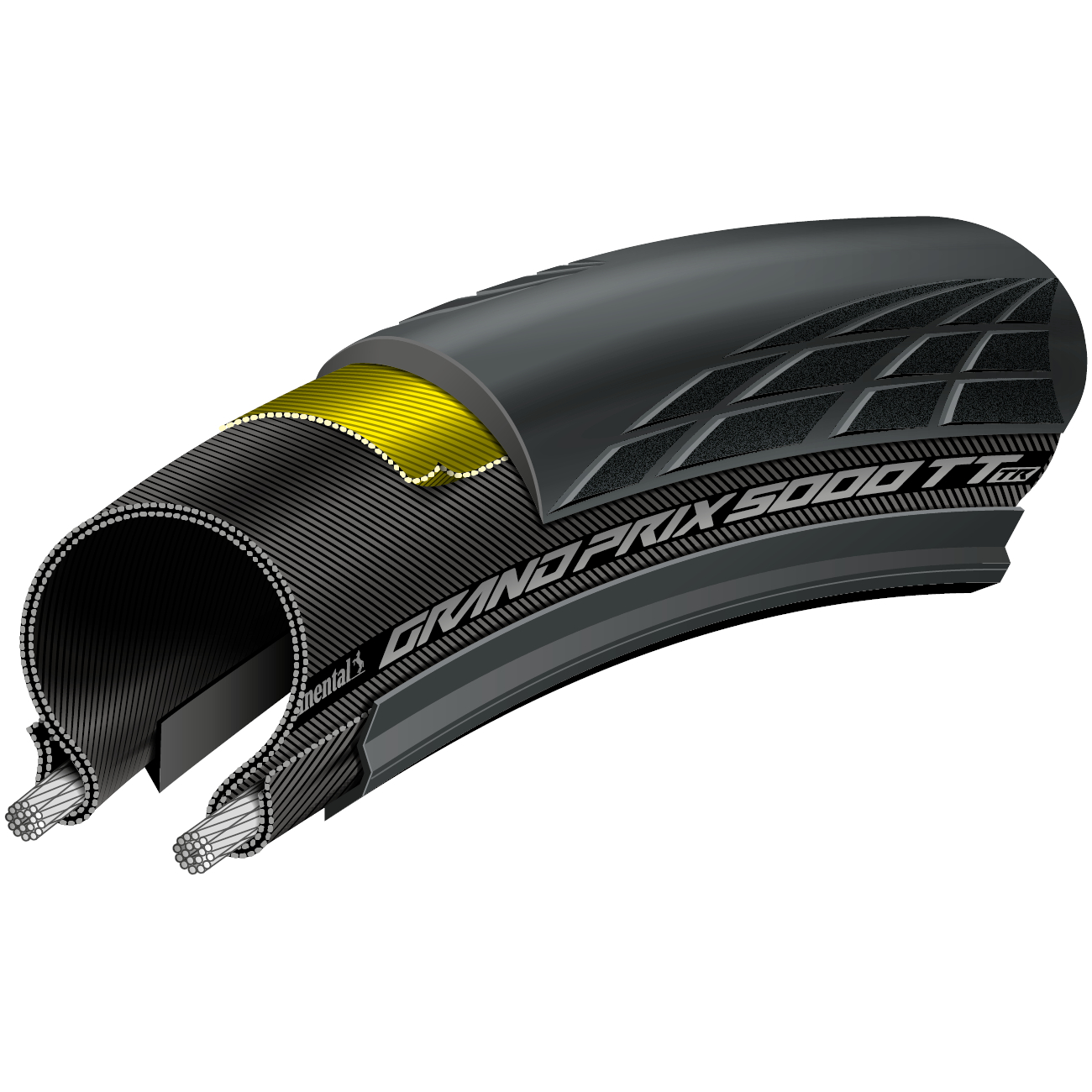 Continental Grand Prix 5000 TT TR Vouwband - 30-622 | zwart | BIKE24