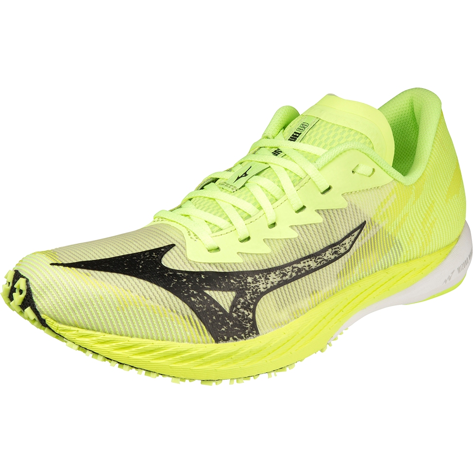 Image of Mizuno Wave Duel 3 Running Shoes - Black / Neo Lime / White