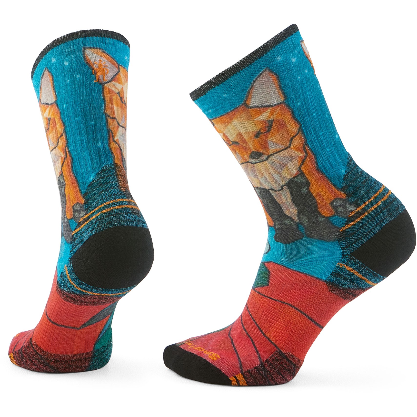Productfoto van SmartWool Targeted Cushion Geo Fox Print Crew Wandelsokken Dames - 810 capri