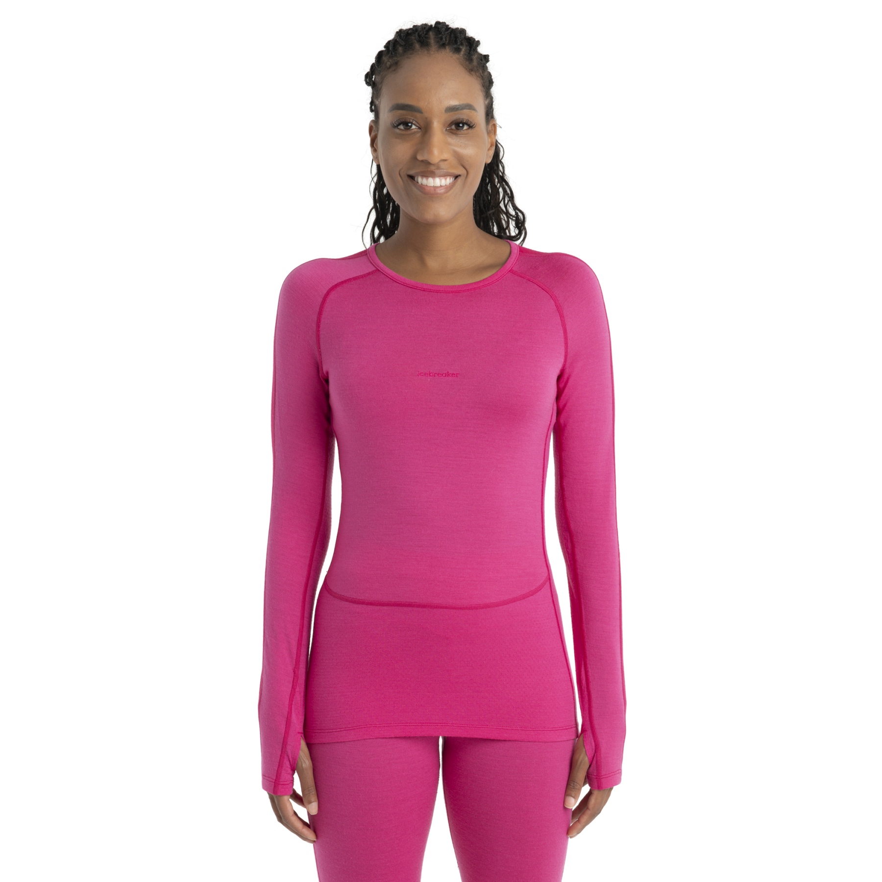 Image de Icebreaker T-Shirt Manches Longues Femme - 260 ZoneKnit™ Crewe - Tempo/Electron Pink