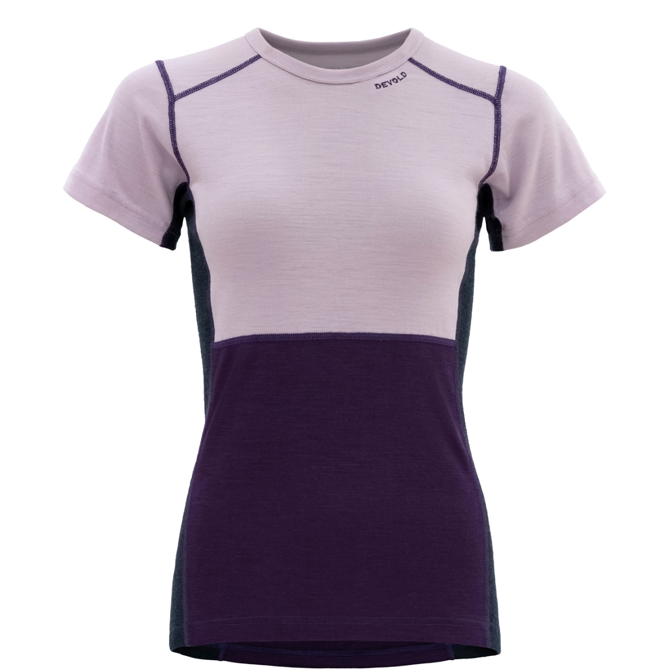 Picture of Devold Lauparen Merino 190 T-Shirt Women - 167 Orchid/Lilac/Ink
