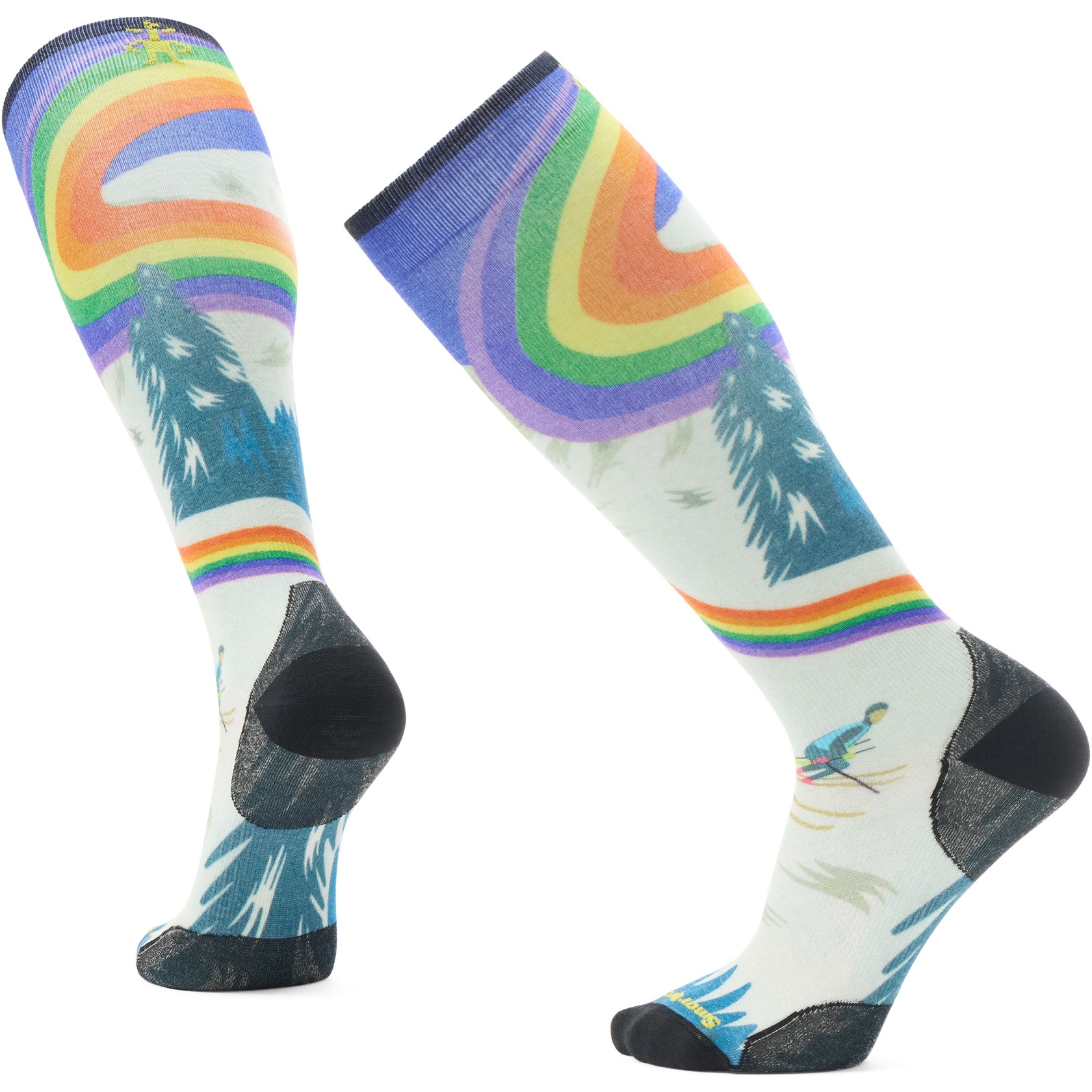 Produktbild von SmartWool Zero Cushion Rainbow Trails Print OTC Skisocken - J96 laguna blue