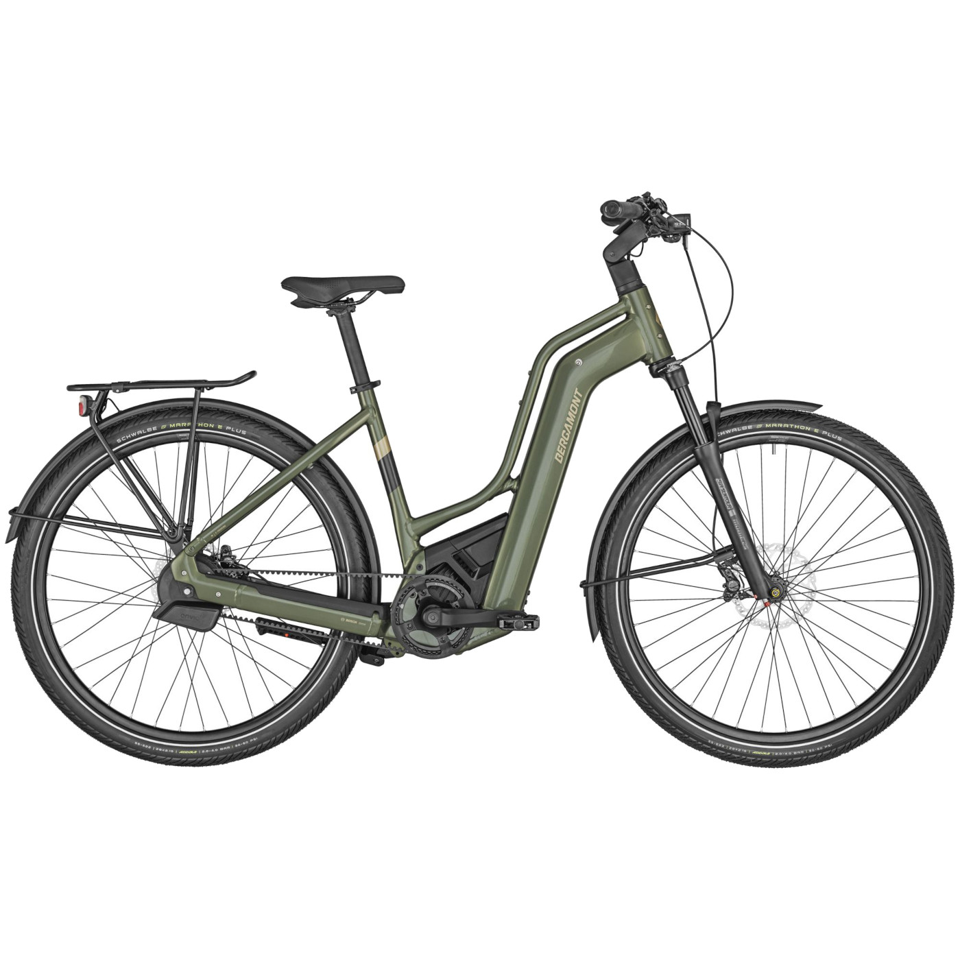 Productfoto van Bergamont E-HORIZON PREMIUM PRO BELT AMSTERDAM - Women´s Electric Trek Bike - 2023 - shiny khaki green