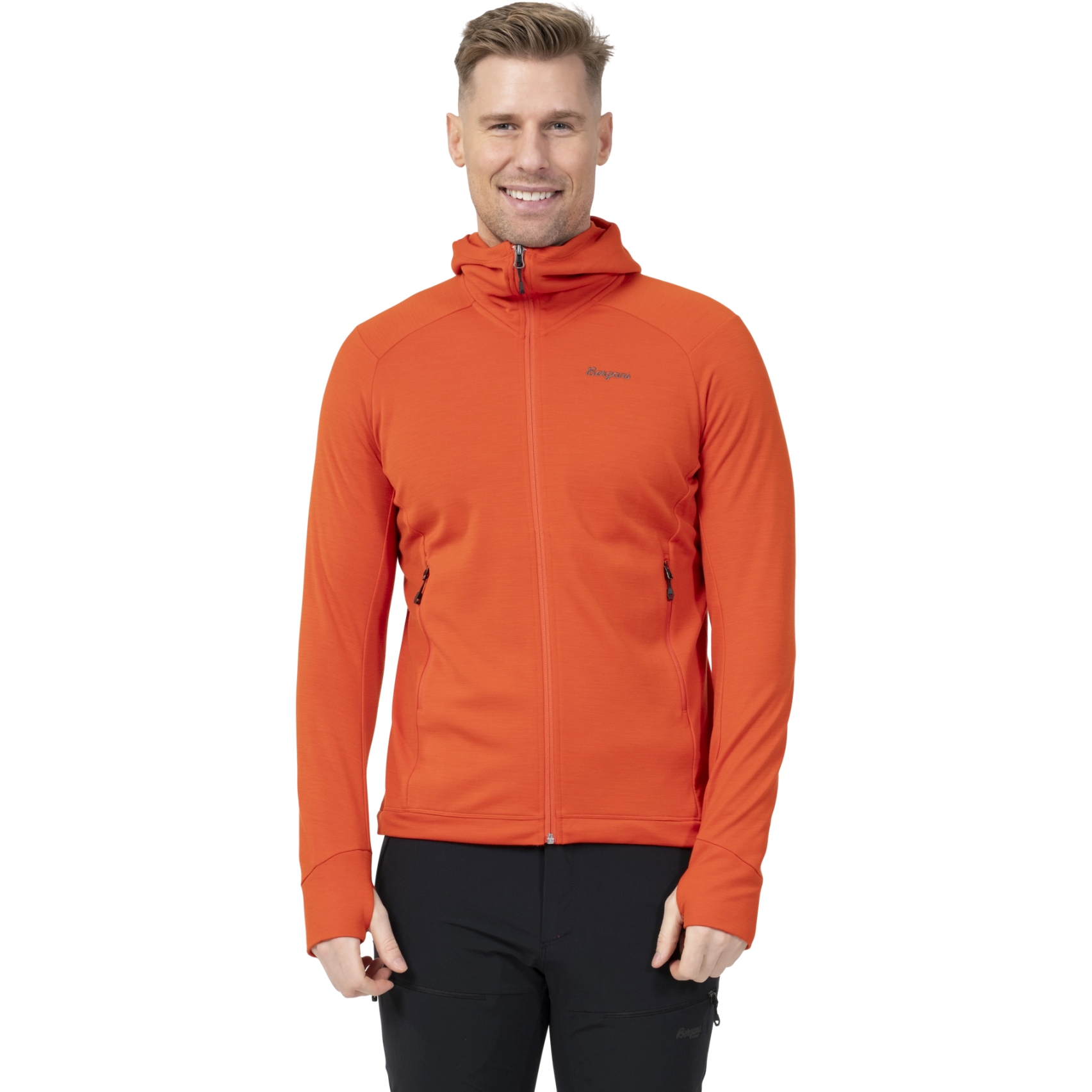 Foto de Bergans Chaqueta con Capucha Hombre - Rabot Merino Tech Midlayer - lava