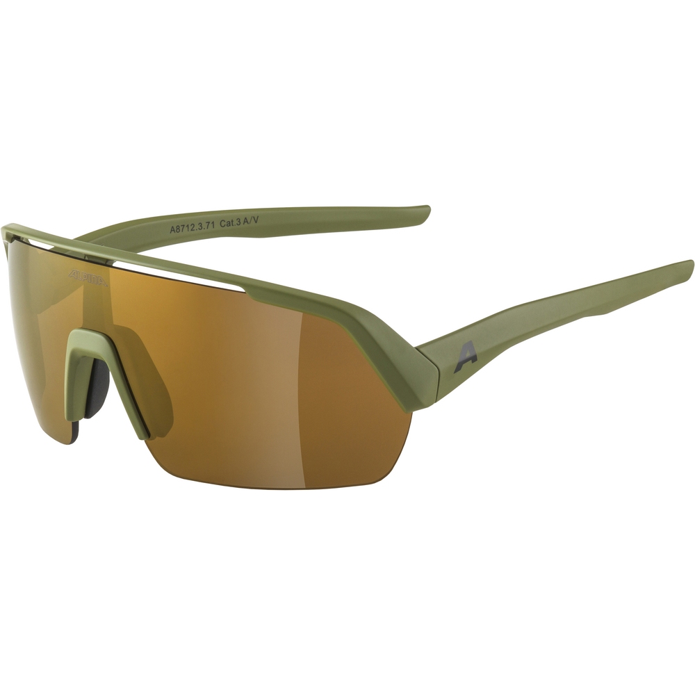 Picture of Alpina Turbo HR Glasses - olive matt / yellow mirror