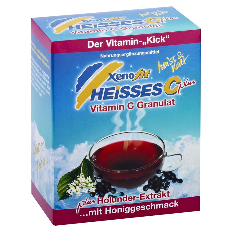 Produktbild von Xenofit Heisses C Plus - Vitamin C + Holunderextrakt Getränke-Granulat - 10x9g