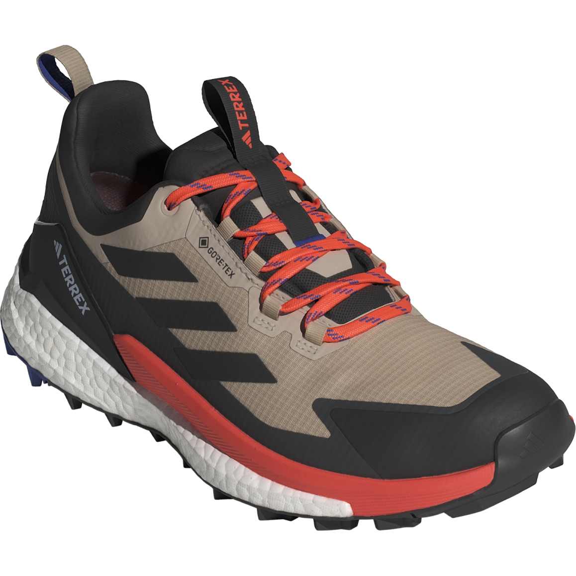 adidas Scarpe da Trekking Uomo TERREX Free Hiker 2 GORE TEX Low wonder beige core black semi impact orange IH3536