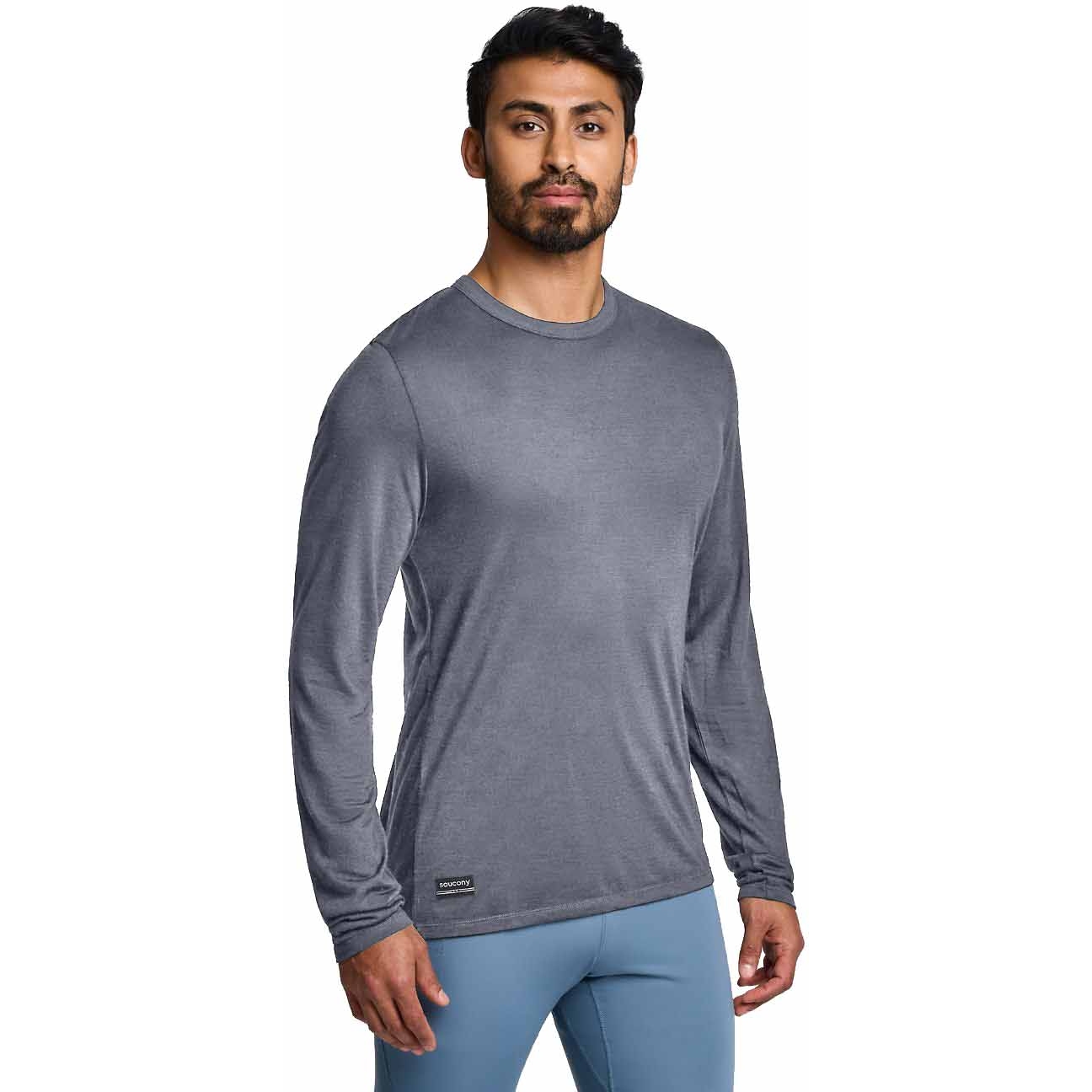 Saucony Peregrine Merino Long Sleeve Shirt - murk heather | BIKE24