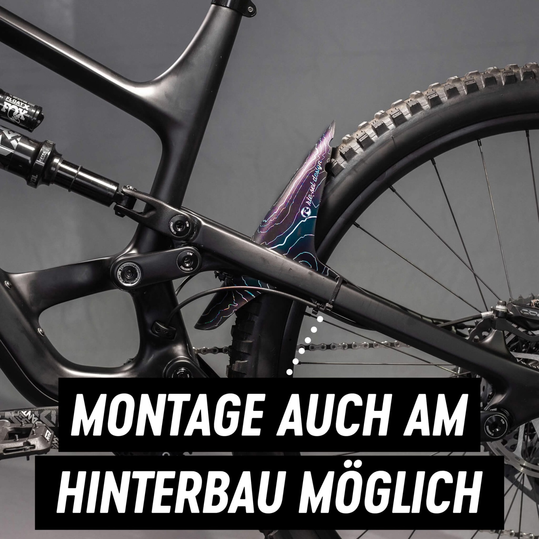 Riesel Design Parafango Anteriore Kol:oss Multicolore - Protezione MTB Ed E-MTB, Made In Germany