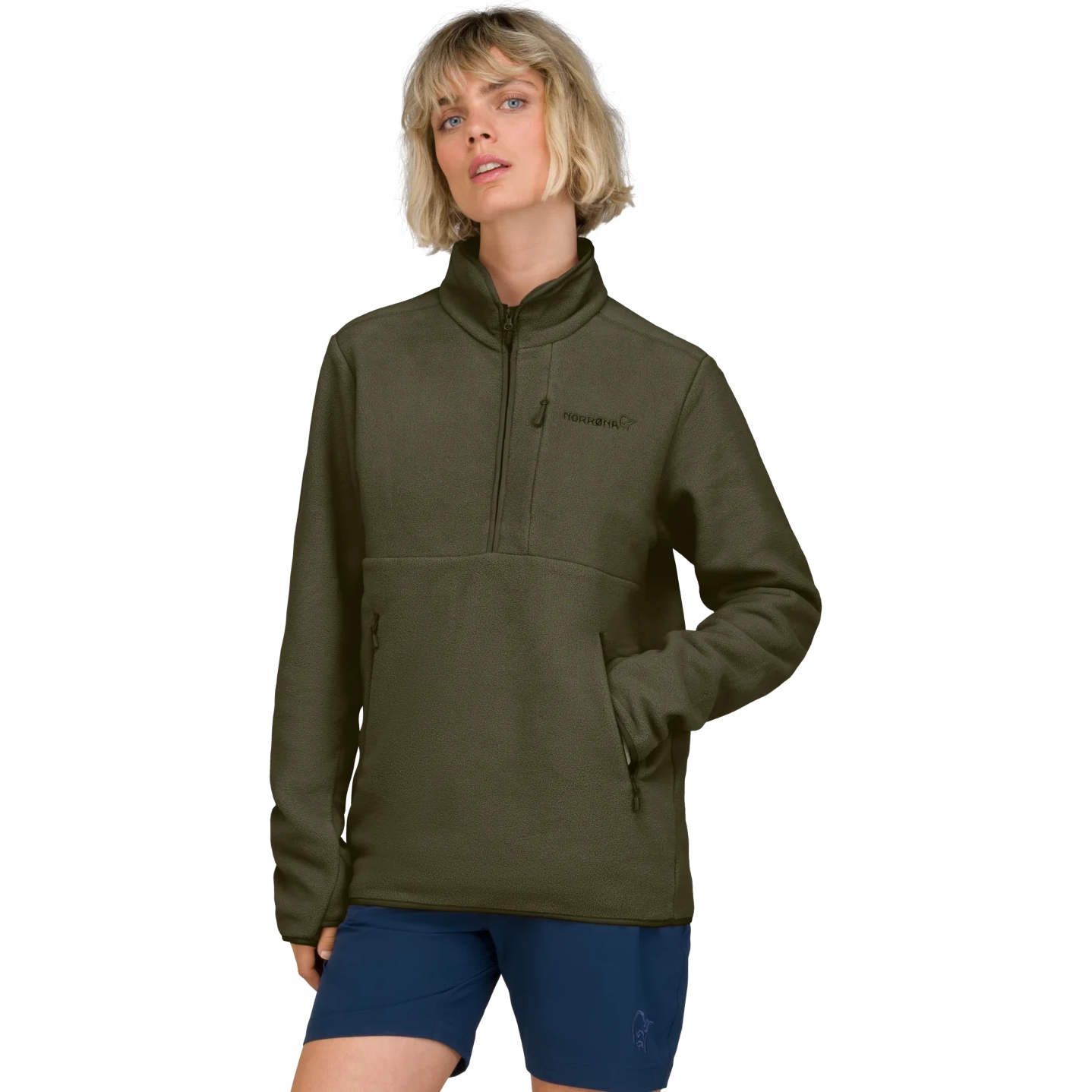 Norrona femund warm2 Half-Zip Pullover Unisex - Olive Night | BIKE24